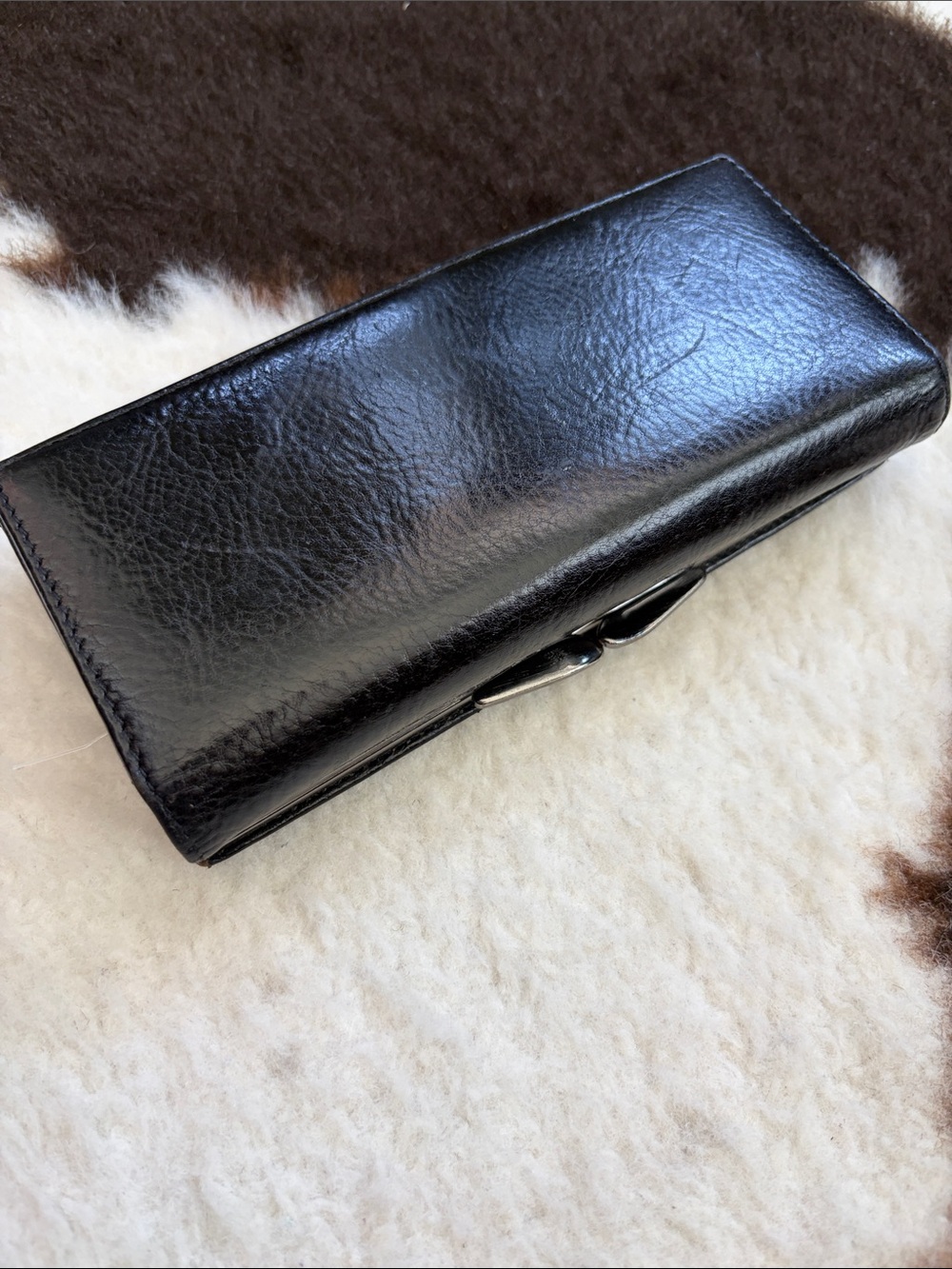 Danier Black Leather Tri-Fold Wallet